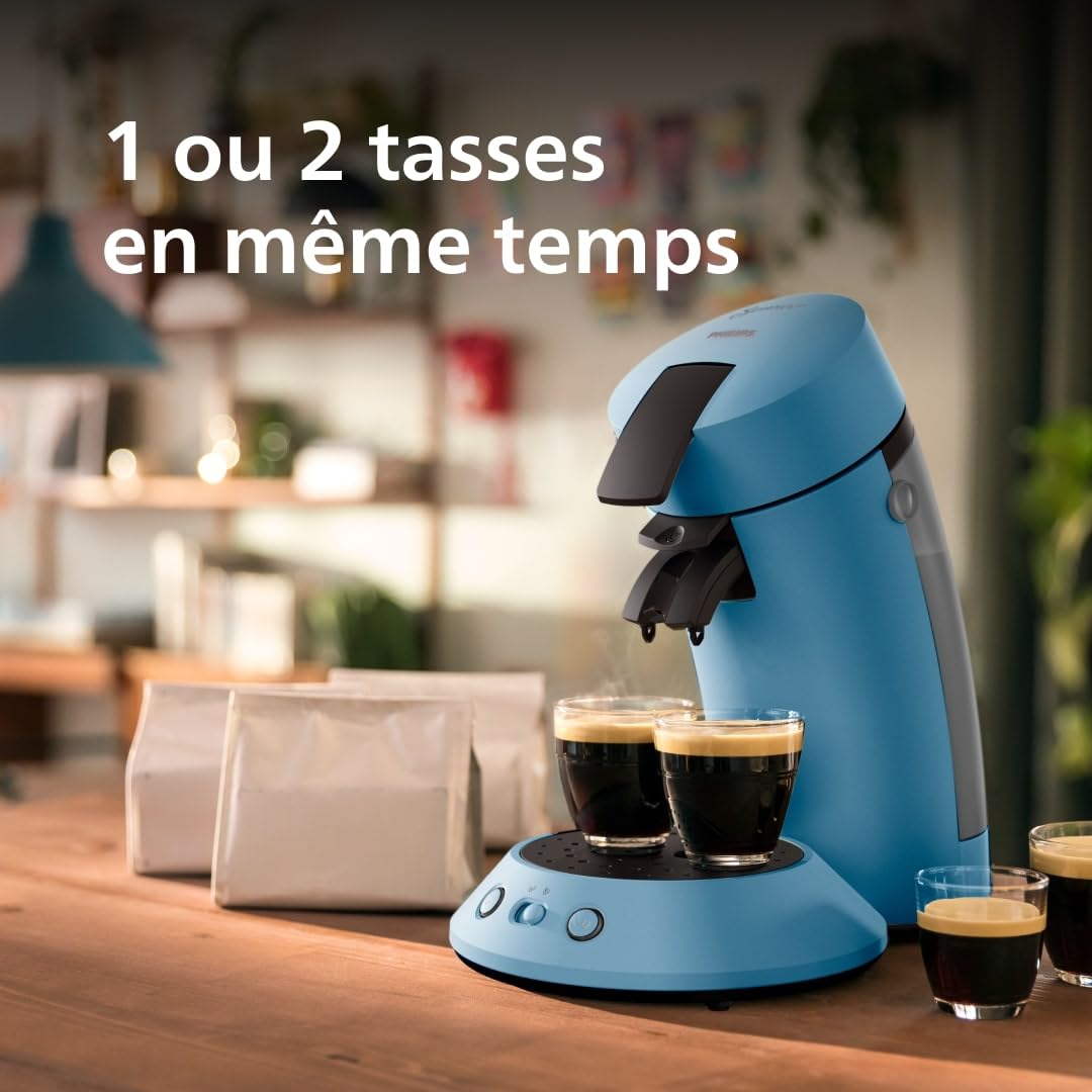 Machine à café à dosettes Norivo CSA210/00 – Crema Plus, Bleu Paon