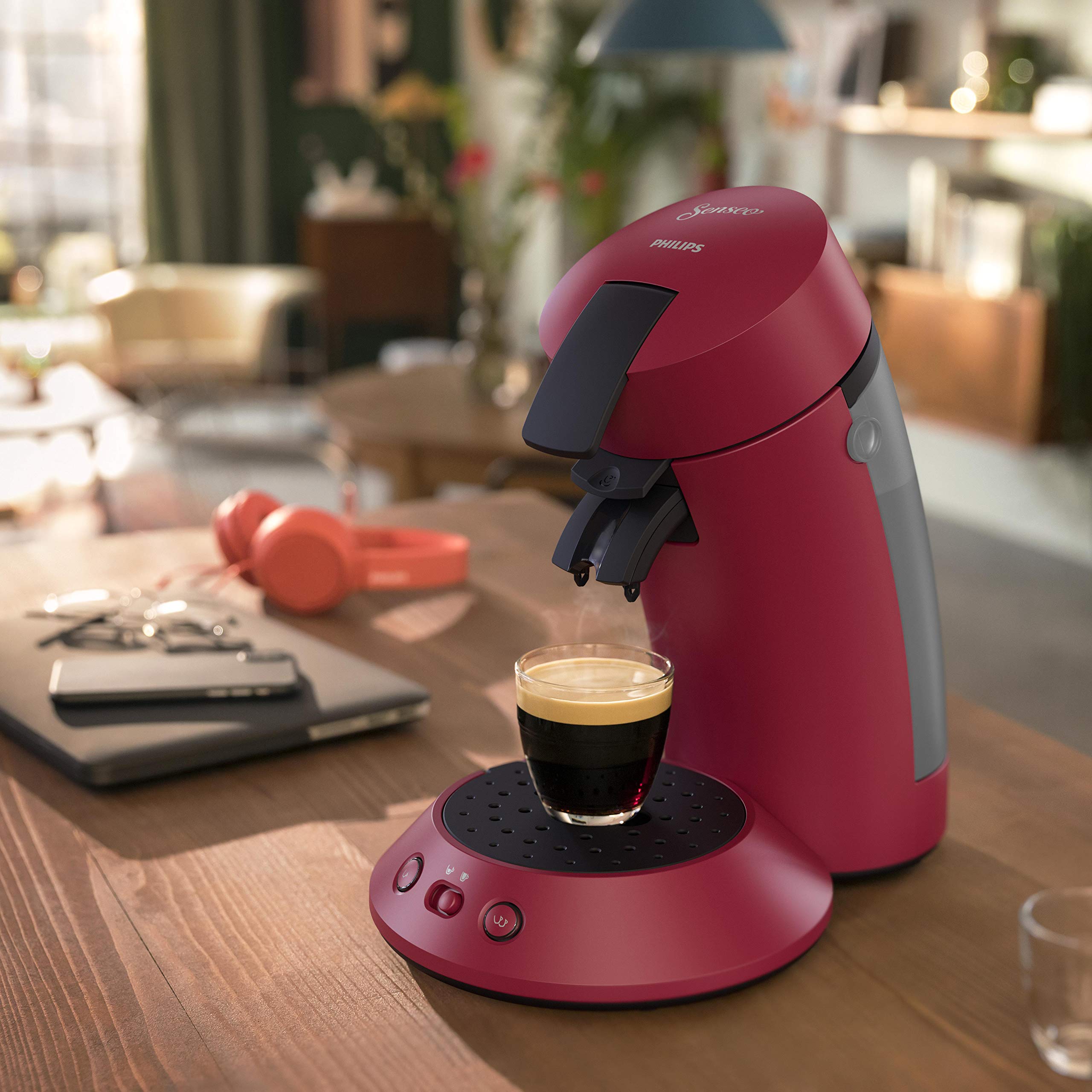 Machine à café à dosettes Norivo CSA210/91 – 1 ou 2 Tasses, Rouge